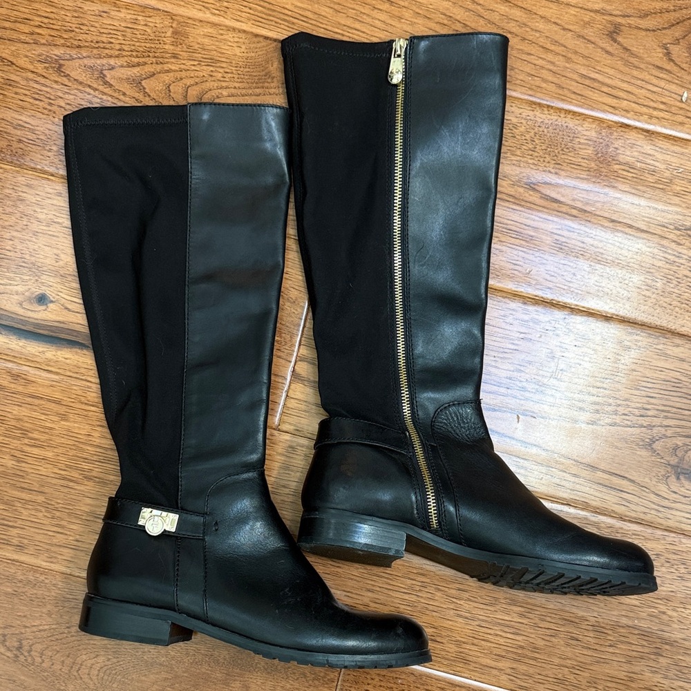 Tahari Elegant Black Knee High Boots